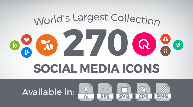 World S Largest Collection Of 270 Social Media Icons In Vector Ai Eps