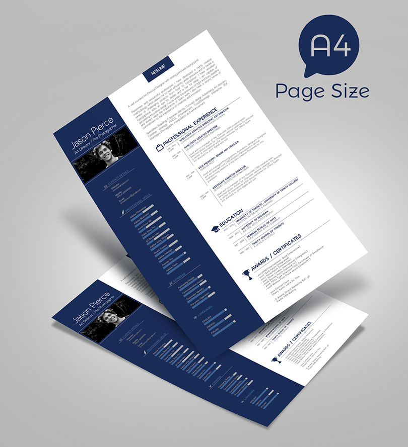 simple resume  cv  design  cover letter template  4 psd mock