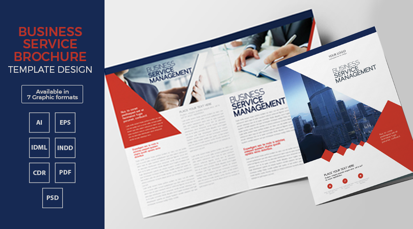 Business Service Bi Fold Brochure Template Design In Ai Eps Cdr Pdf Indd Idml Formats