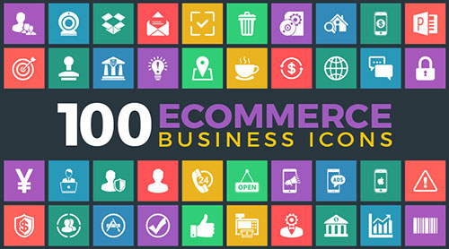 100-ecommerce-business-icon-set