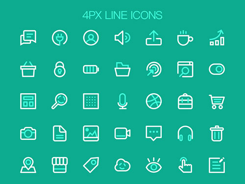 4x-line-flat-icon-set