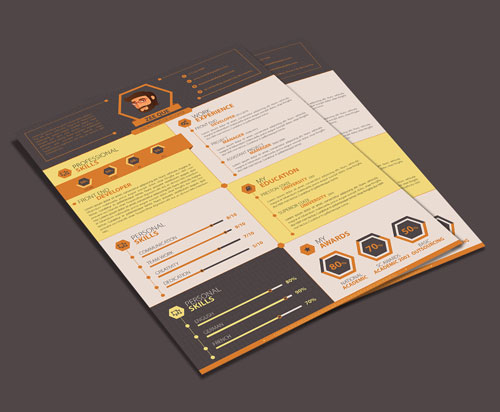 flat-resume-template-design-for-developers-1