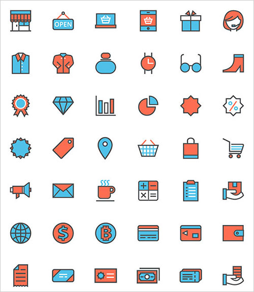 free-vector-flat-shopping-line-icon