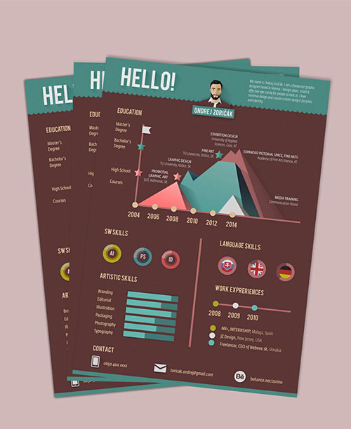 infographic-neat-resume-template-for-graphic-artists