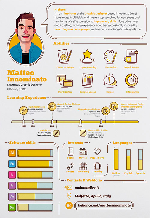 50 Simple & Creative Resume (CV) Design Ideas / Examples For 2017 & Beyond