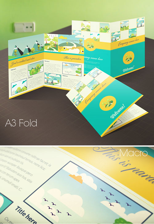 bi-fold-green-brochure-template-design