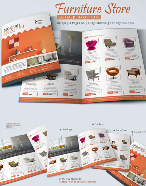 furniture-store-bi-fold-brochure-design-template