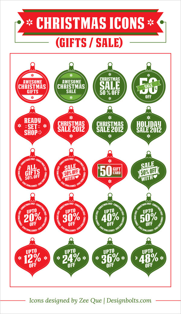 free-christmas-baubles-sale-gifts-icon-set