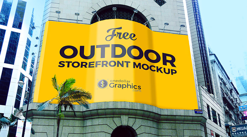 Download Free Outdoor Advertising Storefront Building Mock Up Psd File