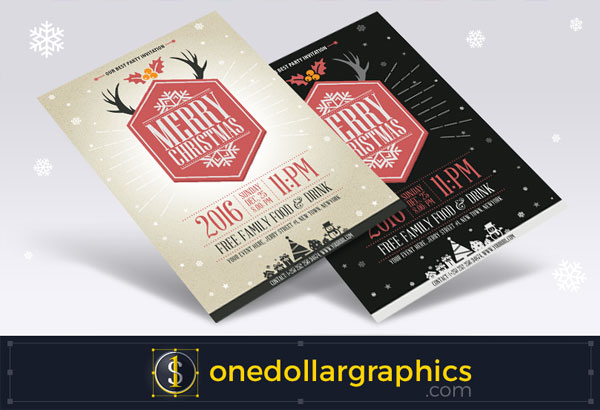 free-vector-vintage-party-christmas-flyer-template-design