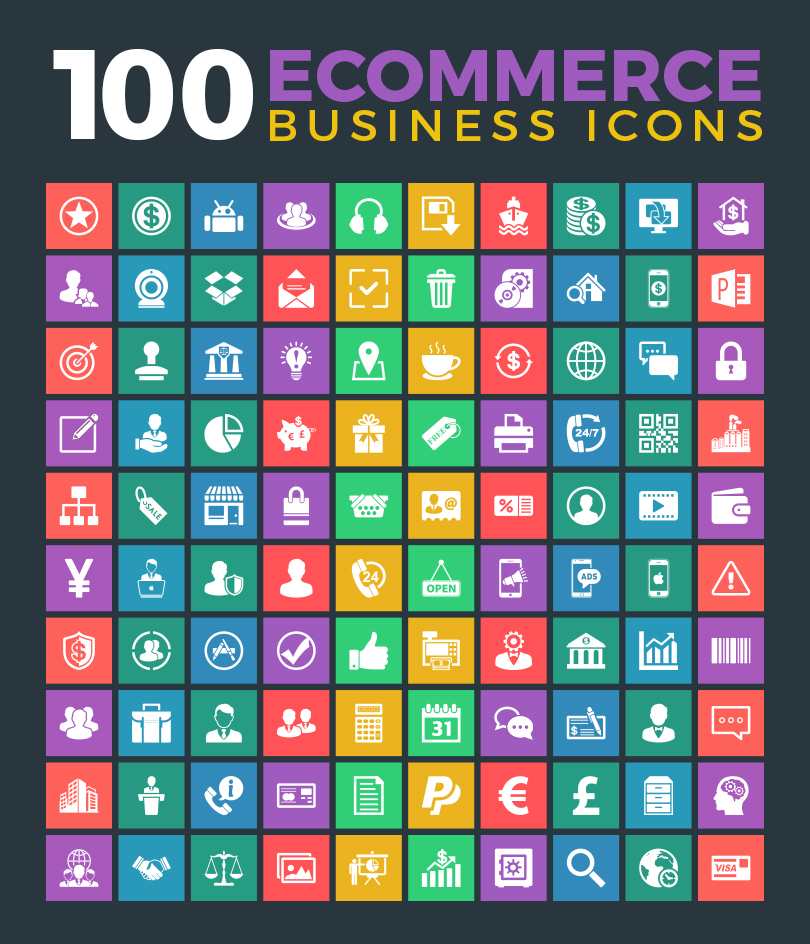 100 E-Commerce Business Icons