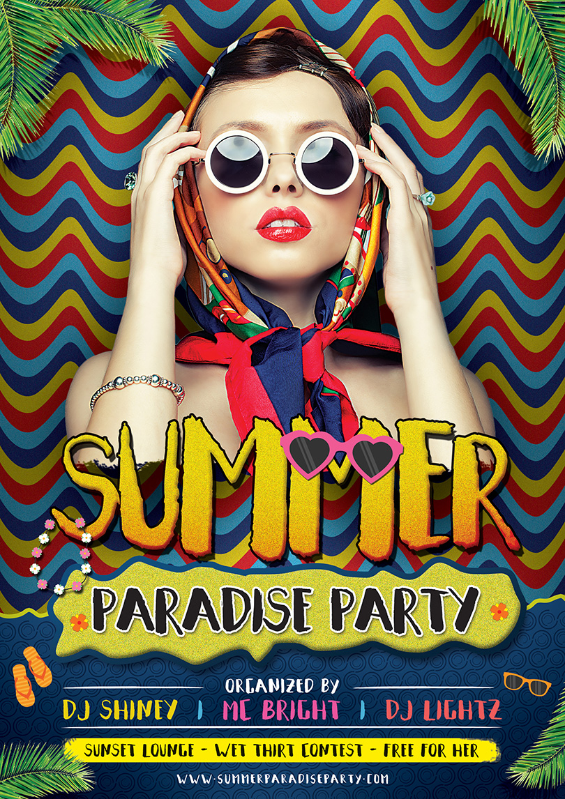 summer-paradise-party-flyer-template-design