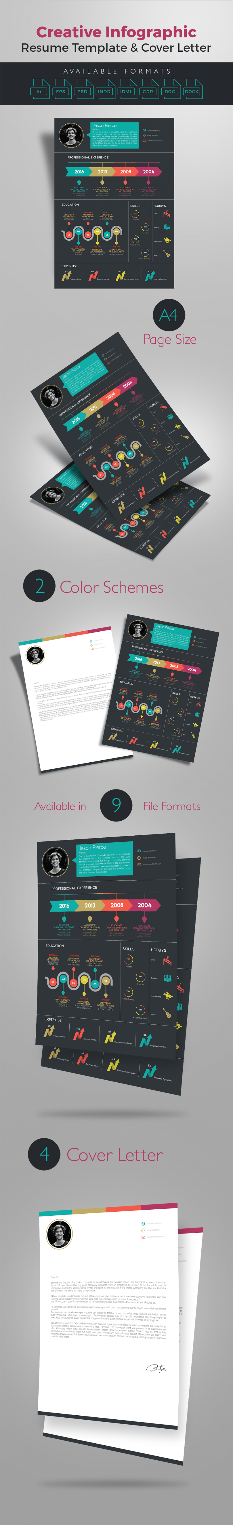 creative-infographic-resume-template-with-cover-letter