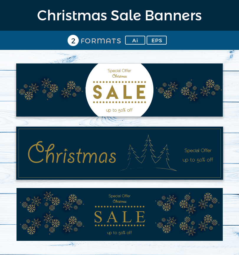 Free Christmas Sale Web Banners In Ai Eps Format