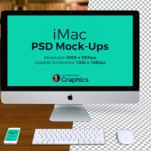 5k iMac Photo PSD Mock-Ups With Custom Background 4
