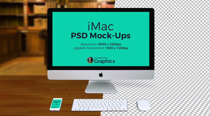 5k iMac Photo PSD Mock-Ups With Custom Background 4