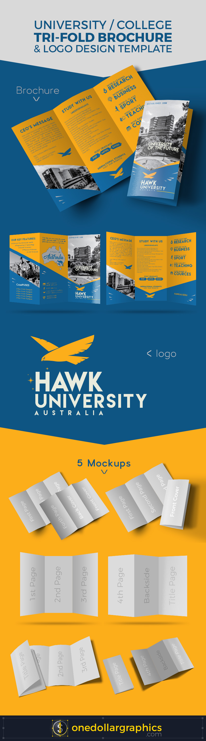 college brochure cover page design