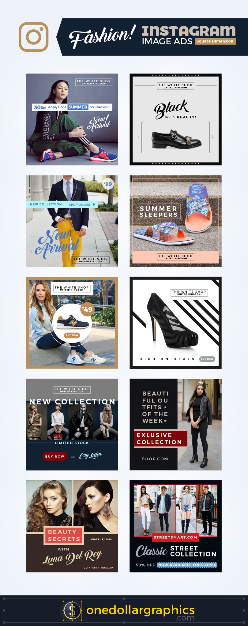 10 Fashion Instagram Web Image Advertising Banner Template Designs In Ai Format