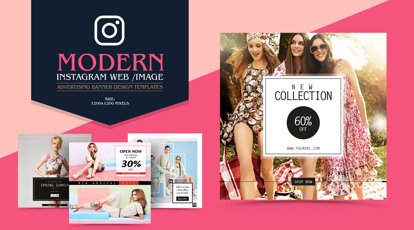 Modern Instagram Web Image Advertising Ad Banner Design Templates